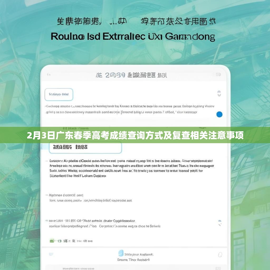 2月3日广东春季高考成绩查询方式及复查相关注意事项