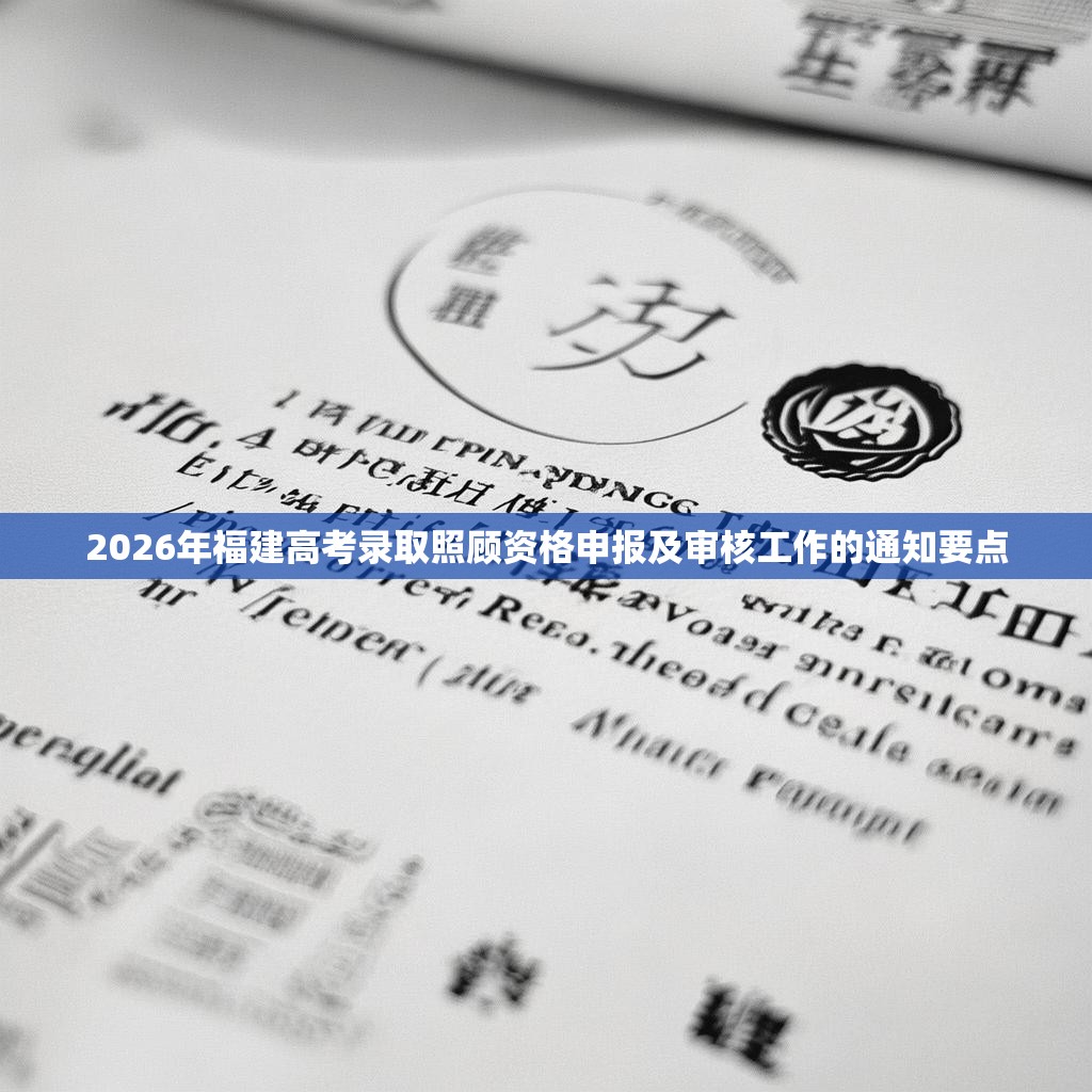 2026年福建高考录取照顾资格申报及审核工作的通知要点